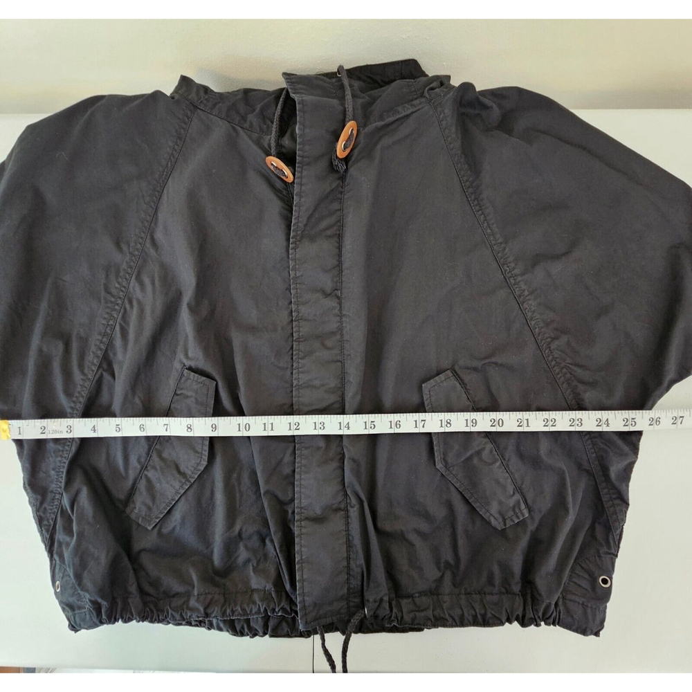 Kut From The Kloth Small Light Button Up Jacket Bat Wing Draw Cord Waist Black - Picture 5 of 16